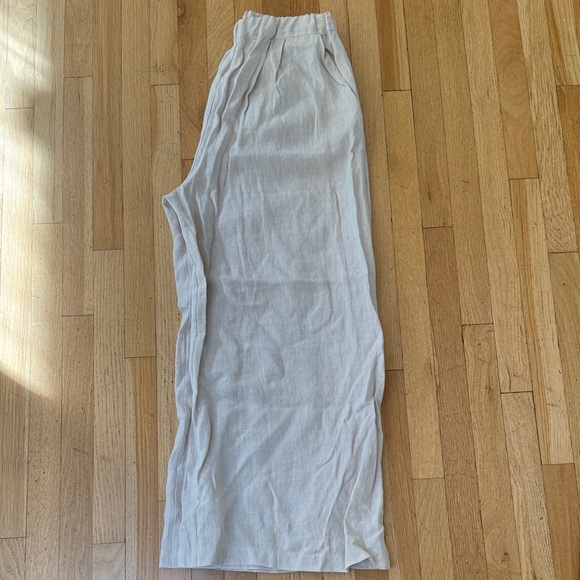 First Lite Cream Linen Trousers - Picture 3 of 4